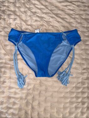 aerie Blue Bikini Bottom with Light Blue Trim